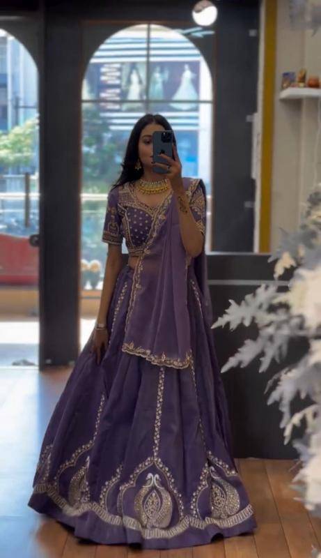 Tapi 305 Chinon Purple Lehenga choli wholesale in Mumbai